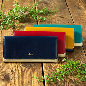 レディースバイカラー長財布