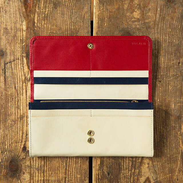 レディースバイカラー長財布